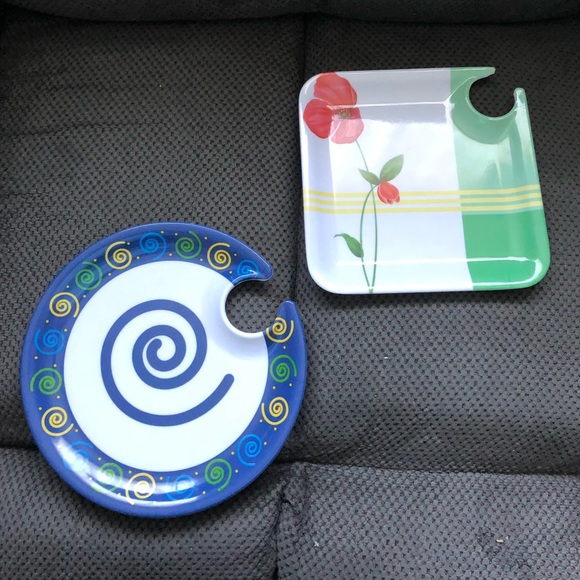 Appetizer and Wine glass holder plates - Picture 1 of 4